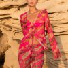 Bananhot Cover&Ups | Vanessa Pink Brown Jungle - Cover Up Shirt